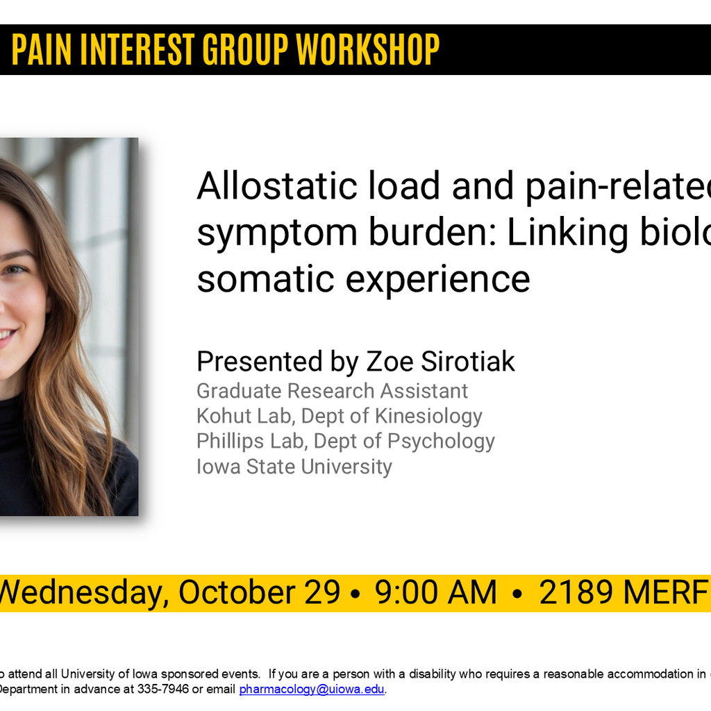 Pain Interest Group Workshop - Zoe Sirotiak promotional image