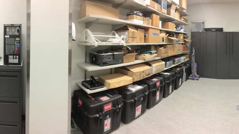 The electronics shop and workroom for anything requiring convenient bench space.